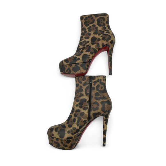 Christian Louboutin Bianca Leopard Print Platform Booties 120 Size EU 37 US 7 - Picture 7 of 11